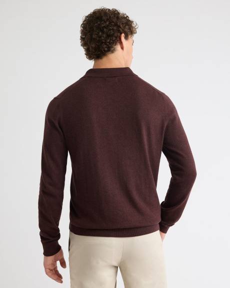 Long-Sleeve Polo Sweater