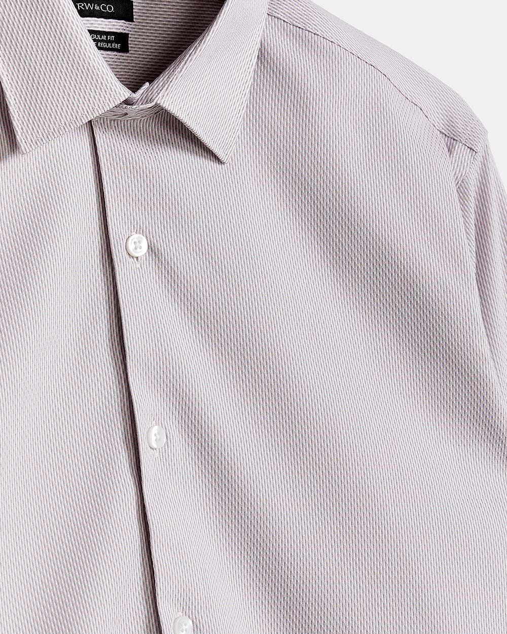 Regular Solid Textured Dress Shirt | RW&CO.