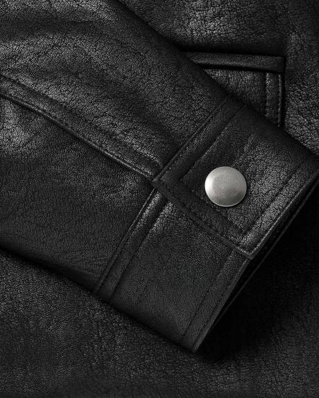 Short Faux Leather Jacket