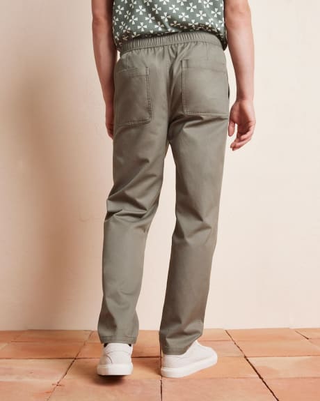 Pantalon Extensible à Taille Élastique avec Cordon de Serrage