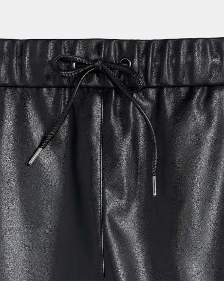Stretch Faux Leather Pull-on Skirt