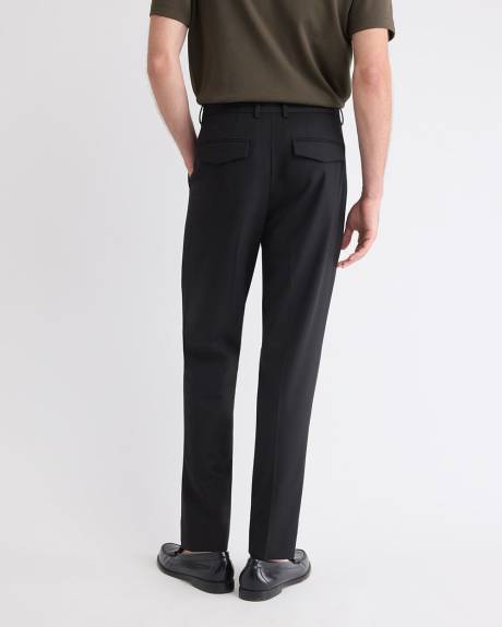 Pantalon Habillé à Jambe Fuselée Plissée en Mélange de Laine