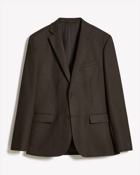 Slim-Fit Dark Brown Brushed Twill Blazer