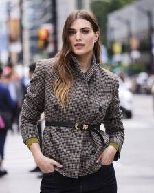 Veston Pied-de-Poule à Boutonnage Double