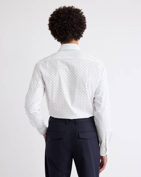 Chemise Habillée Blanche à Coupe Ajustée à Motif Géométrique