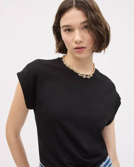 Relaxed-Fit Extended-Sleeve Crew-Neck Tee