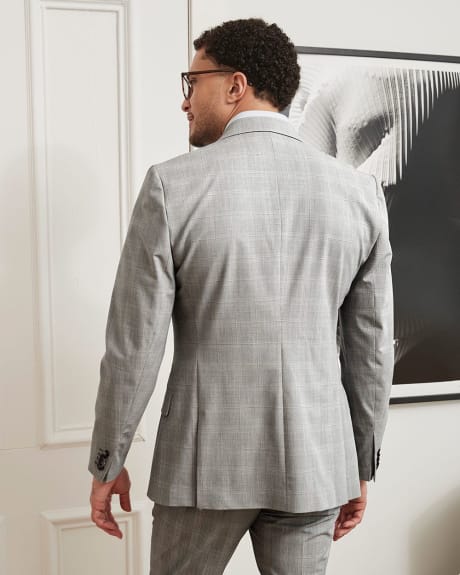 Slim Fit Light Grey Checkered Blazer