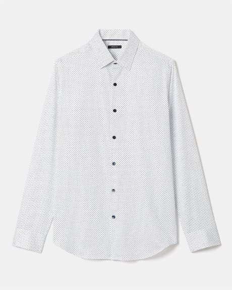 Geometric Square Print Dress Shirt