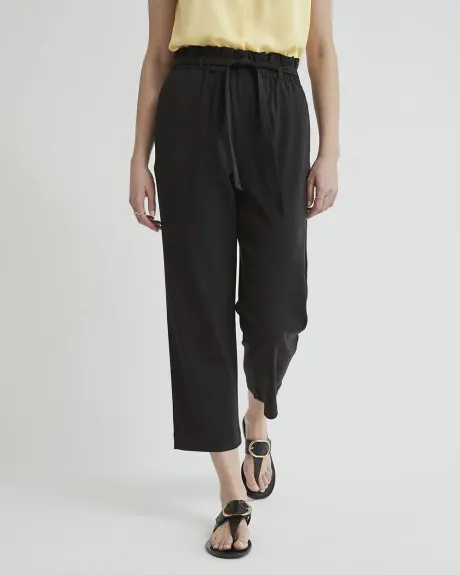 High-Rise Tapered-Leg Twill Pant