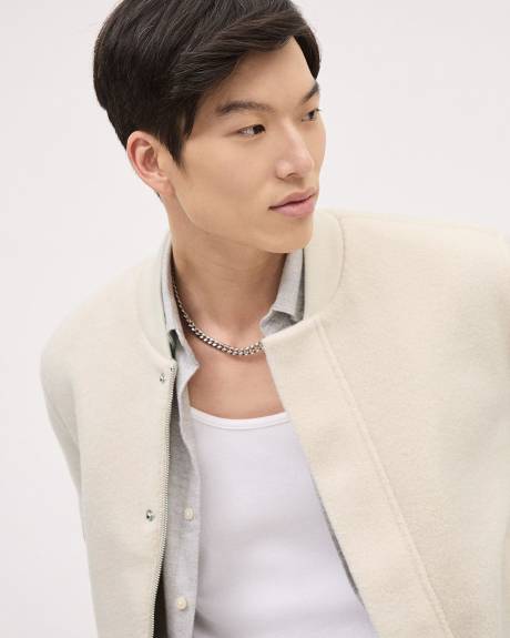 Light Beige Bomber Jacket