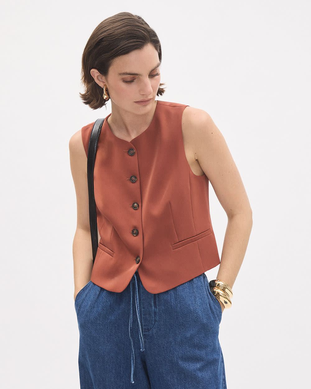 Sleeveless Satin Vest