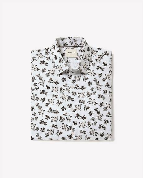 Slim-Fit Dress Shirt with Floral Pattern