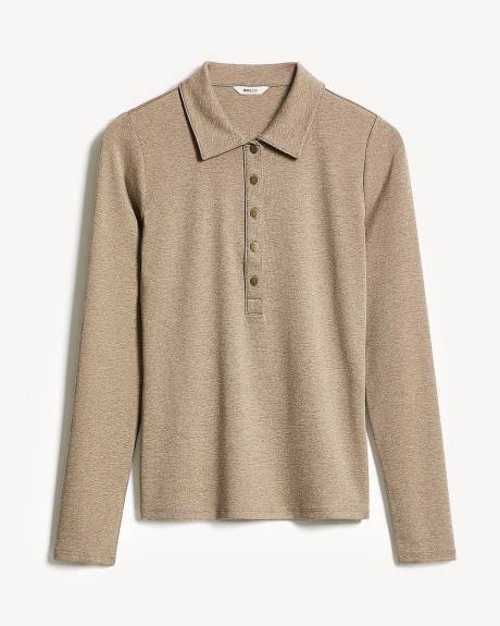 Polo à Manches Longues en Tricot Luxueux
