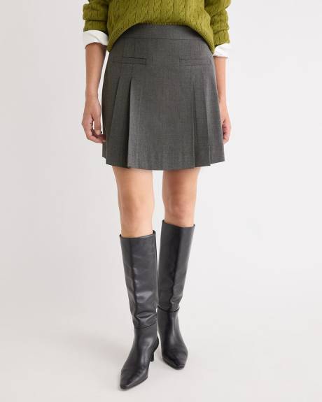 Ultra High-Rise Pleated Twill Skirt