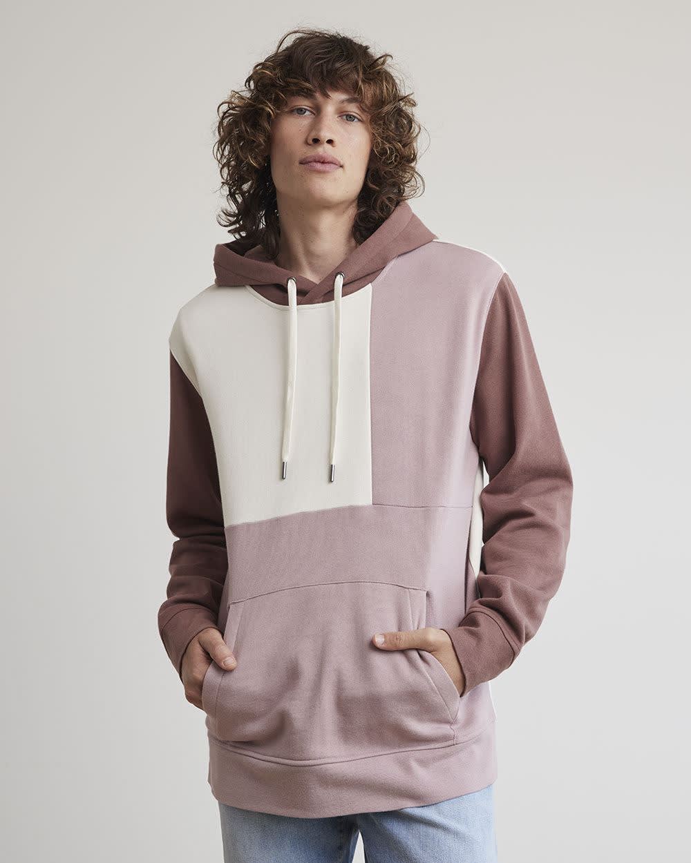 ColourBlocked Fleece Hoodie with Kangaroo Pocket RW&CO.