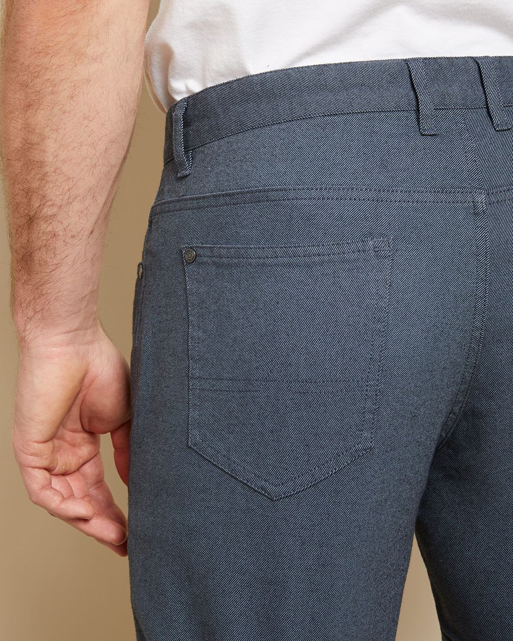 Pantalon 5 poches en sergé brossé coupe étroite
