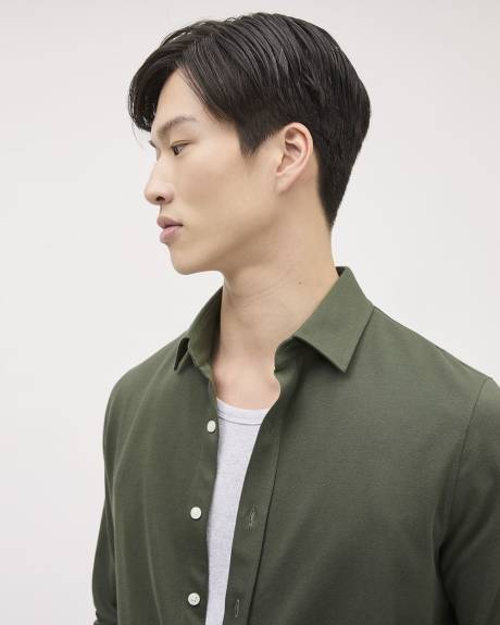 Chemise &agrave; Manches Longues en Coton Piqu&eacute;