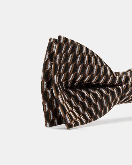 Bow Tie with Black and Brown Retro Pattern