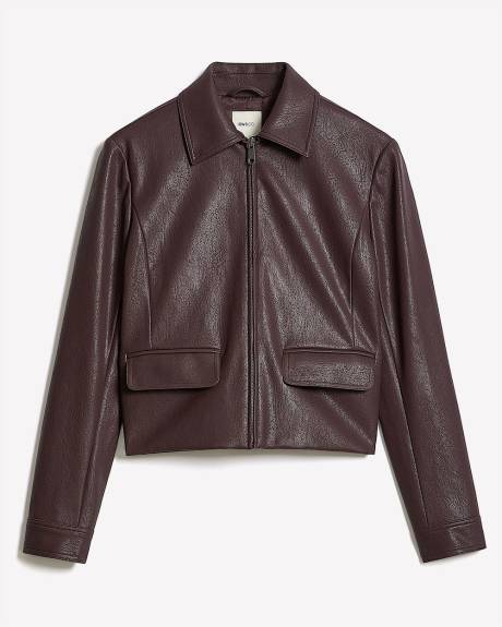 Short Faux Leather Jacket