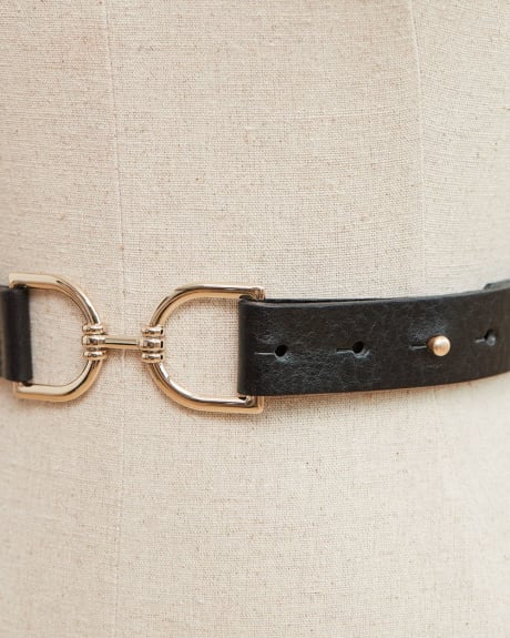 Waist Leather Belt with Metal Buckle