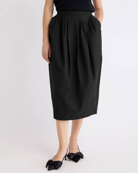 High-Rise Straight Midi Skirt