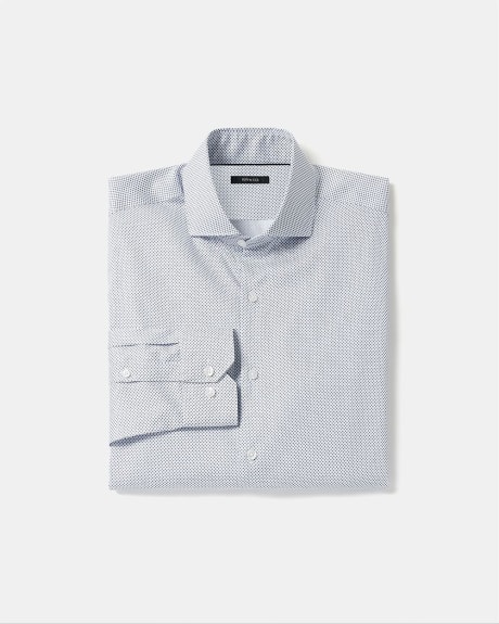 Slim-Fit Dress Shirt with Micro Diamond Pattern