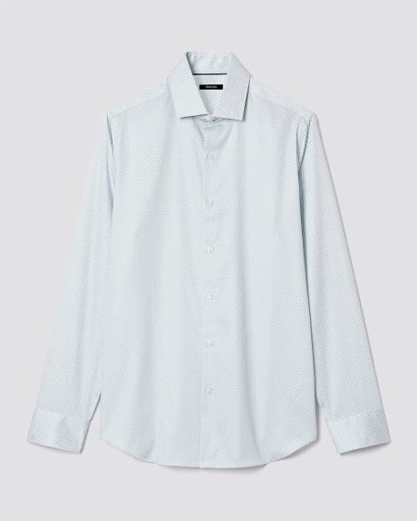 Tailored-Fit Dress Shirt with Geo Print