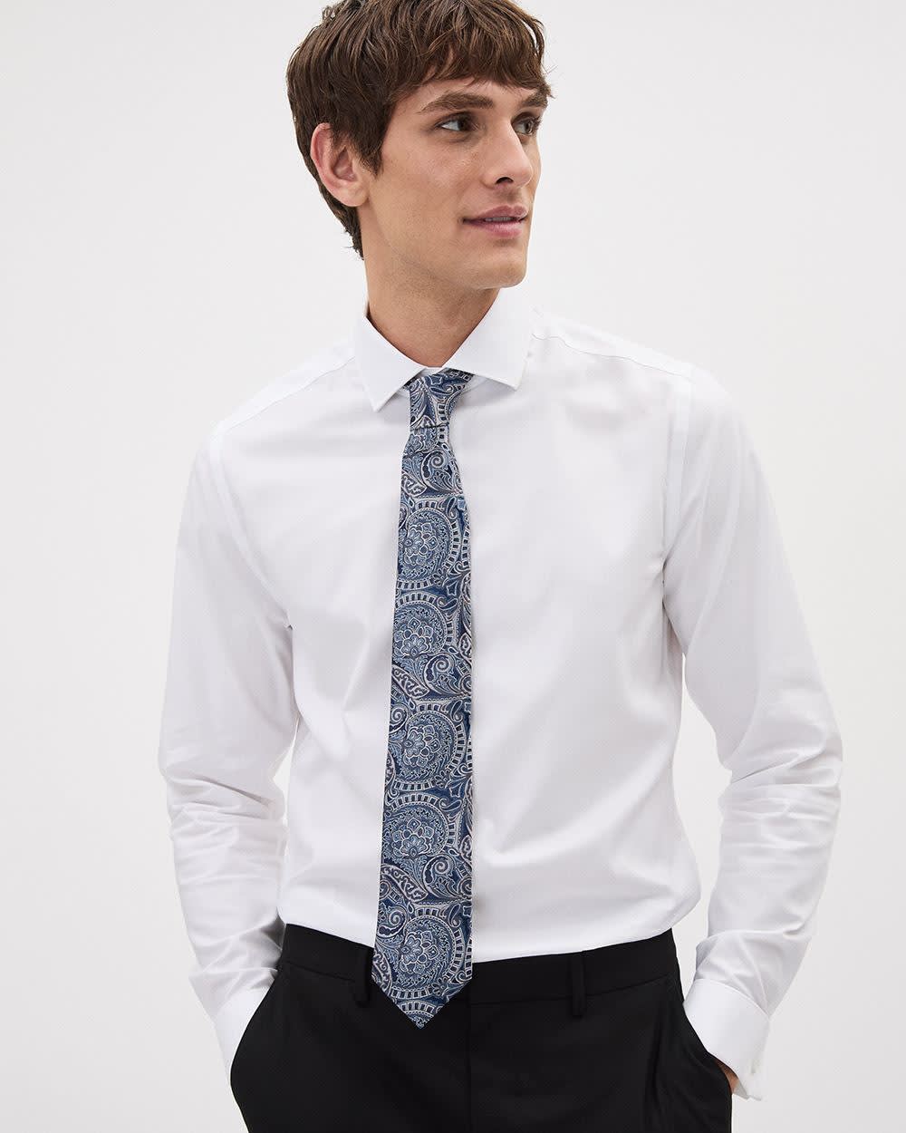 Regular Blue Tie with Paisley Pattern