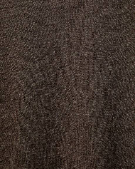 Haut en Mélange de Laine à Manches Longues et Col Haut