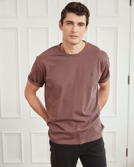 Short-Sleeve Crew-Neck T-Shirt With Small Print