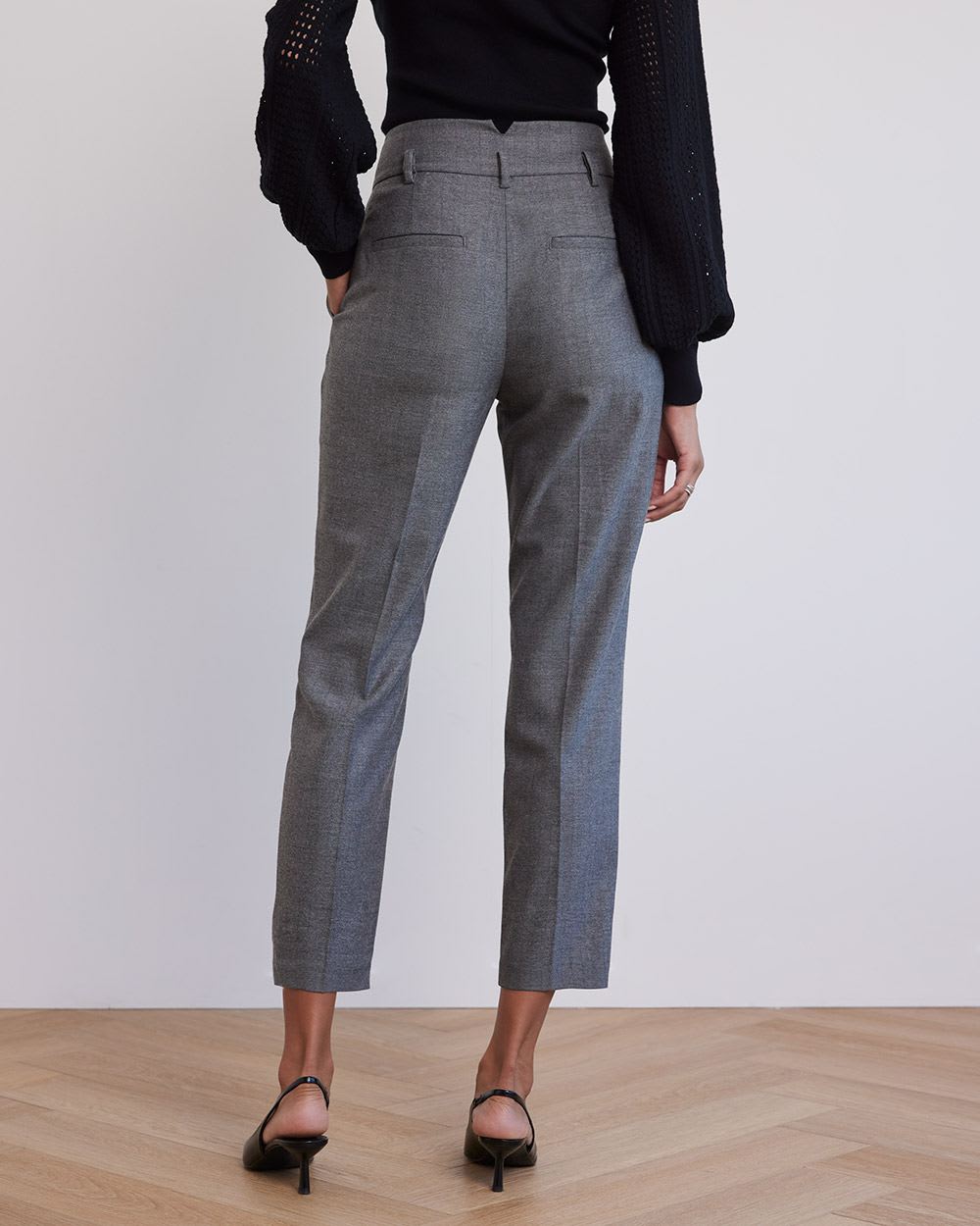 Tapered-Leg High-Rise Flannel Ankle Pant | RW&CO.