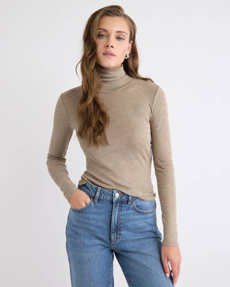 Wool-Blend High-Neck Long-Sleeve Top