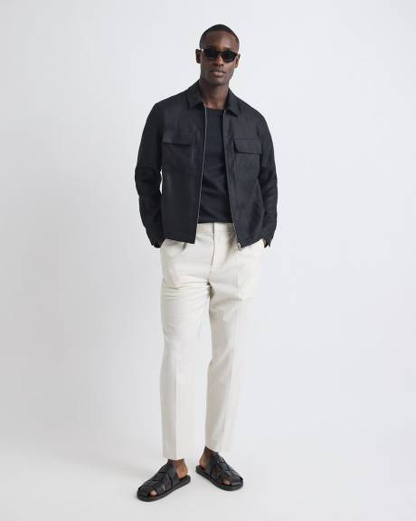 Refined Solid Interlock Cotton Crew-Neck Tee