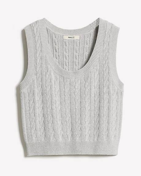 Cable-Stitch Merino-Blend Sweater Vest