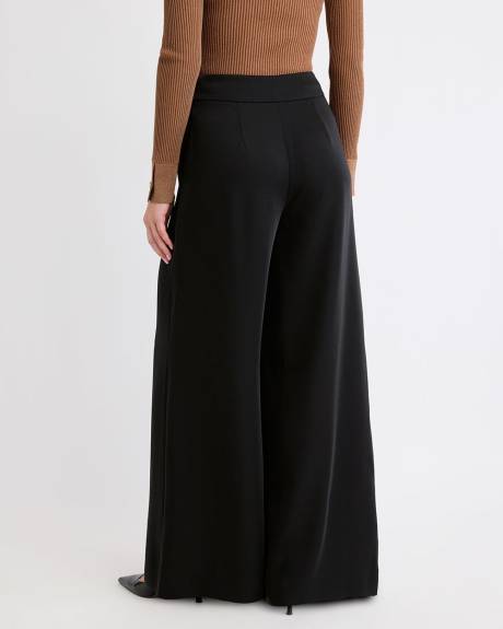 Pantalon Palazzo à Taille Haute en Satin