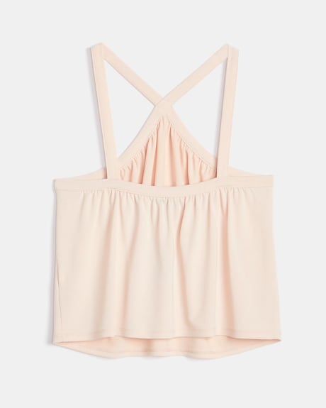 Knit Crepe Cami with Front Cross Straps