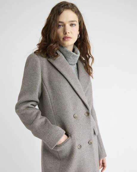 Wool-Cashmere Blend Long Double-Breasted Coat
