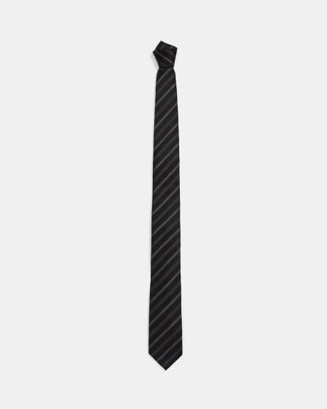 Regular Black Tie With Stripes