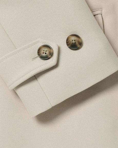 Manteau en Sergé à Col Chemisier en Velours Côtelé