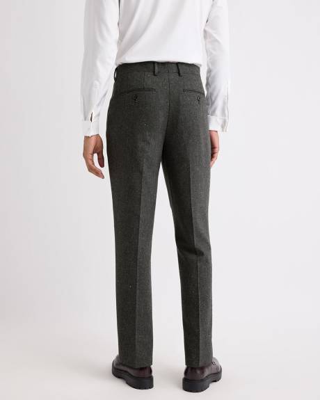 Pantalon de Complet en Tweed à Jambe Fuselée Plissée