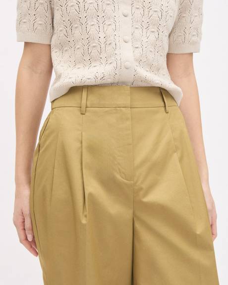 Poplin High-Rise Wide-Leg Pant