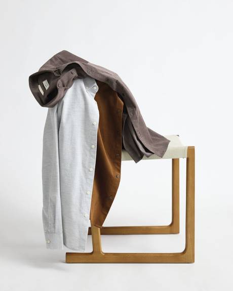 Chemise à Coupe Régulière en Velours Côtelé