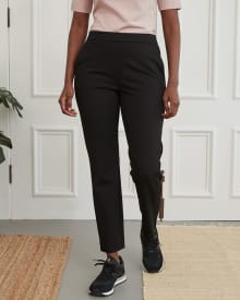 High-Waisted Knitted Black Slim Pant - 29"