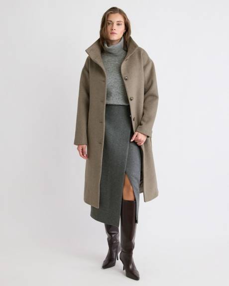 Veste Sans Manches à Col Roulé en Tricot Pelucheux