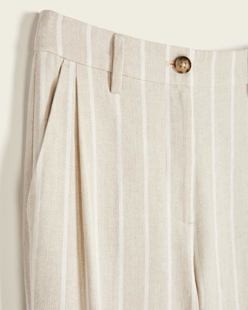 High-Waist Tapered Striped Linen Blend Leg Pant | RW&CO.