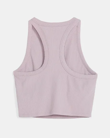 Ribbed Active Cropped Racerback Tank Top