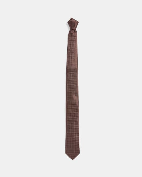 Regular Textured Brown Tie