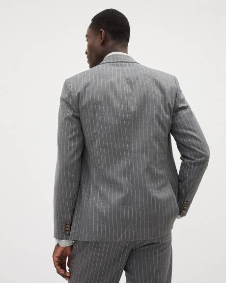 Tailored-Fit Double-Breasted Striped Suit Blazer