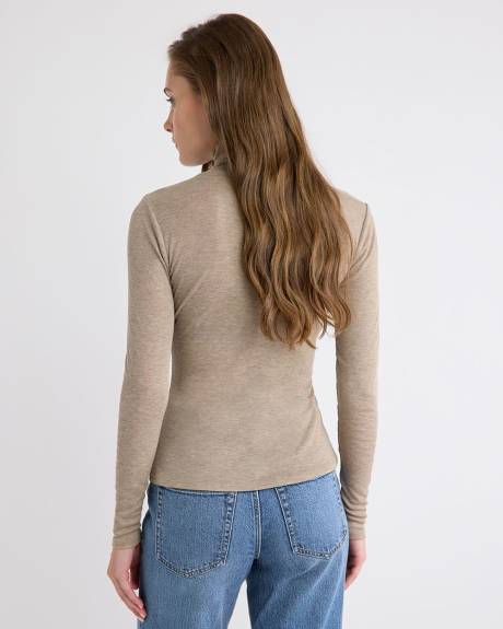 Wool-Blend High-Neck Long-Sleeve Top