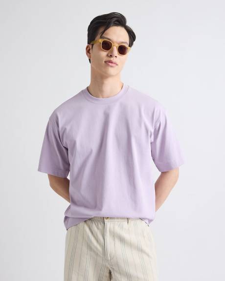 T-Shirt Ample &agrave; Manches Courtes et Col Rond